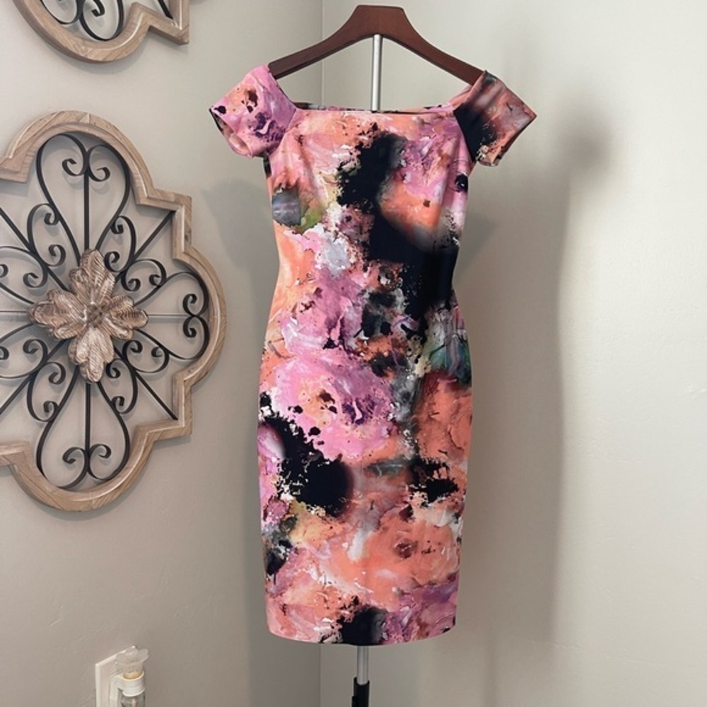 Chiara Boni La Petite Robe Size 2 Watercolor Abstract Sleeveless Dress 38 EUC - Picture 11 of 14